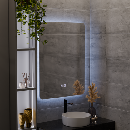 Touch Alexandra Specchio LED, Sistema Demister 45X60cm Korman Mirrors E Titolo predefinito Alessandro Design