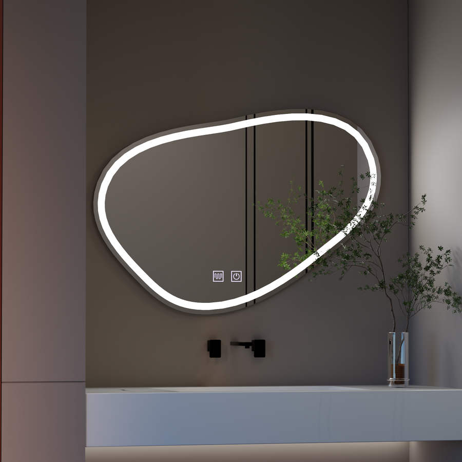 Quassare LED Touch Specchio, Sistema Demister 90x65 cm Specchi Korman E Titolo predefinito Alessandro Design