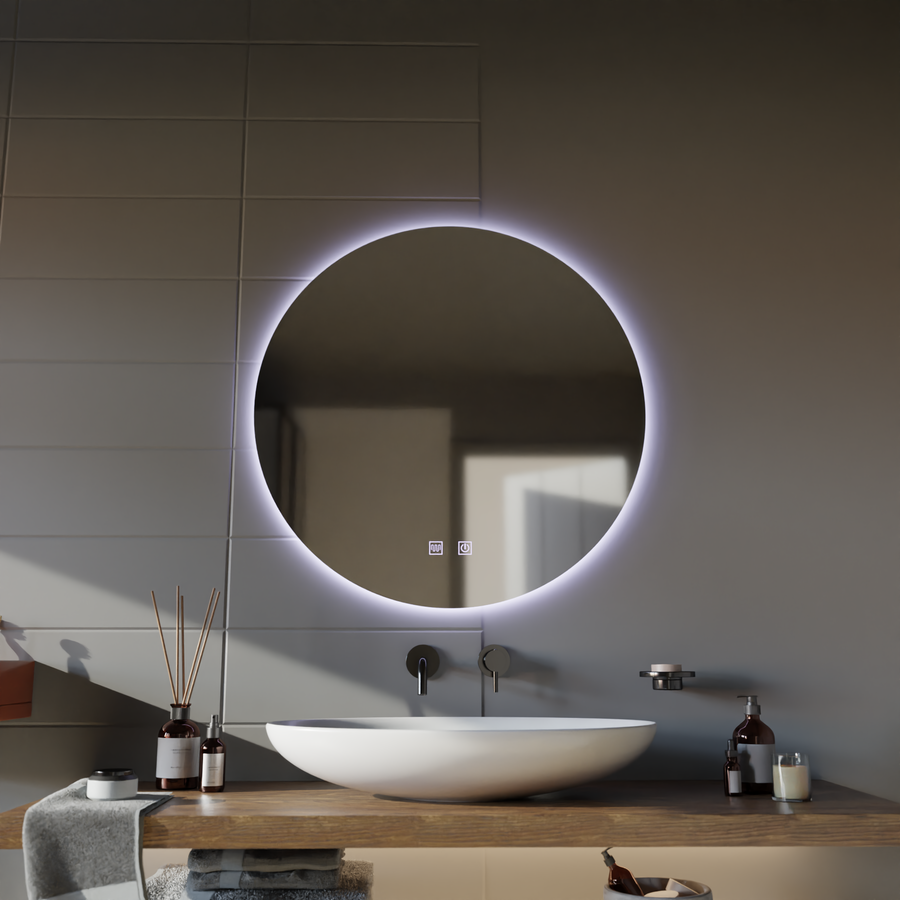 Specchio rotondo a LED, 70 cm, Isolda, Touch, Sistema Demister Specchi Korman E Titolo predefinito Alessandro Design