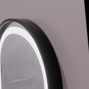 Oglinda LED Touch Helmut Sistem Dezaburire, Ceas si Temperatura 50x90 cm Rama Negru Brushed Marcello Funghi