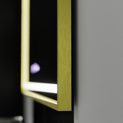Oglinda LED Rectangulara, 120x80cm, Verite Royale Gold MotionGlow Marcello, Sistem Dezaburire, Ceas & Termometru, Dimabila Oglinzi Marcello Default Title Alessandro Design