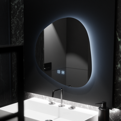 Specchio organico a LED 60x60 cm, Duna Touch, sistema Demister, specchi dimmerabili Korman E Titolo predefinito Alessandro Design