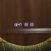 Specchio LED Touch Alfred Sistema Disappannante, Orologio e Temperatura 60x60 cm Con Supporto Integrato Specchi Korman S Titolo predefinito Alessandro Design