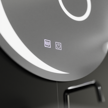 Specchio rotondo a LED, 60 cm, Orbis Touch, sistema Demister, specchi dimmerabili Korman E Titolo predefinito Alessandro Design