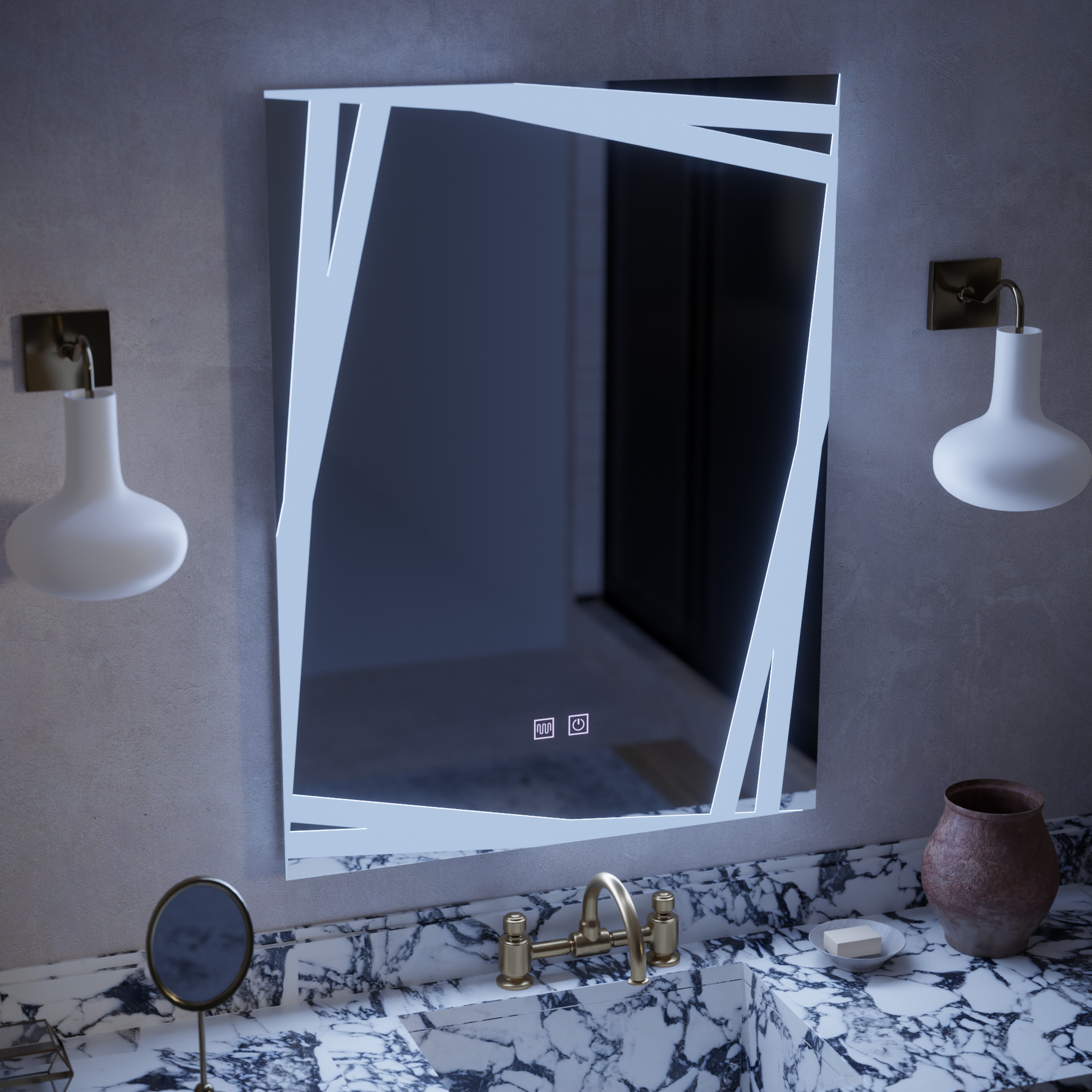 Specchio LED Touch Infinitum Demist System 60X80cm Specchi Korman E Titolo predefinito Alessandro Design