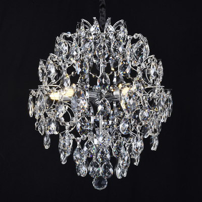 Lampadario di cristallo CC9259/5CH, 5x E14, diametro 40 cm, cromo lucido