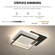 Lampadario a LED con telecomando CHIARA 98W, 3 Quadrati, Luce Fredda/Calda/Neutra, Dimmerabile, Nero Lampadari a LED con telecomando Titolo predefinito Alessandro Design