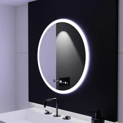 Specchio rotondo a LED 50 cm Giulia Sensore MotionGlow Marcello Sistema antiappannante Orologio e termometro Dimabila Specchi Marcello Titolo predefinito Alessandro Design