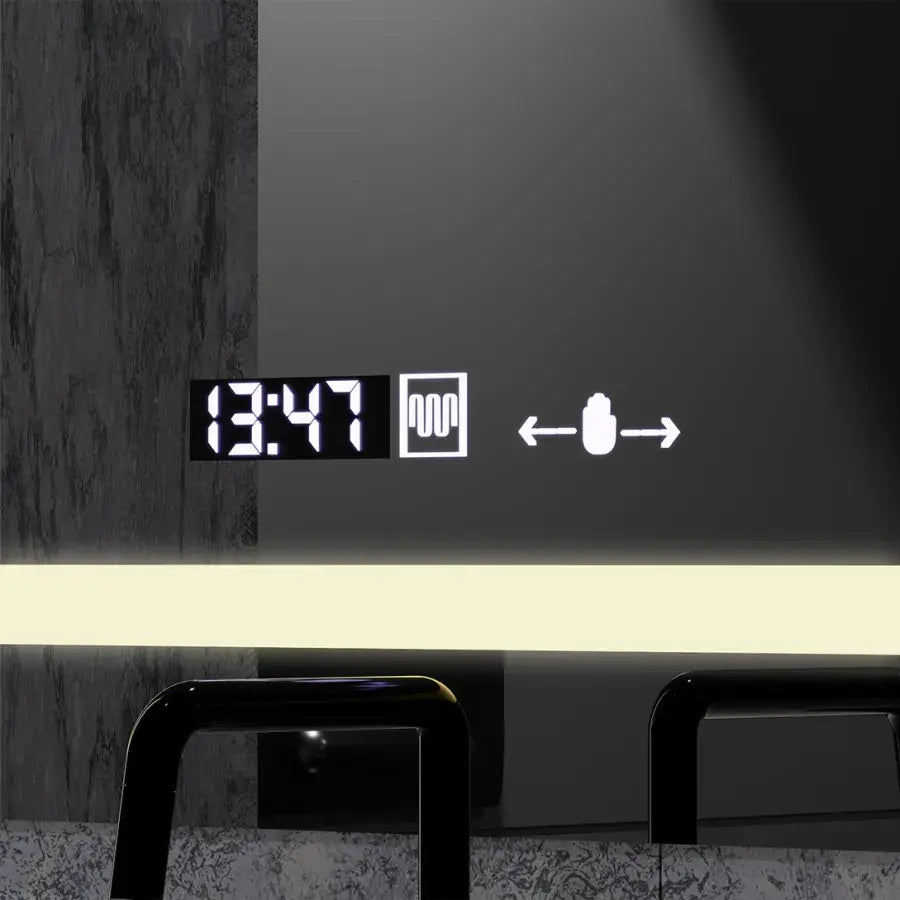 Oglinda LED Rectangulara, 80x60cm, Definition MotionGlow Marcello, Sistem Dezaburire, Ceas & Termometru, Lupa Cosmetica, Dimabila Oglinzi Marcello Default Title Alessandro Design