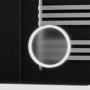 Specchio rettangolare a LED, 120x80 cm, Souverain MotionGlow Marcello, sistema antiappannamento, orologio e termometro, lente d'ingrandimento cosmetica, specchi Marcello dimmerabili Titolo predefinito Alessandro Design
