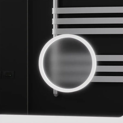 Specchio rettangolare a LED, 120x80 cm, Souverain MotionGlow Marcello, sistema antiappannamento, orologio e termometro, lente d'ingrandimento cosmetica, specchi Marcello dimmerabili Titolo predefinito Alessandro Design
