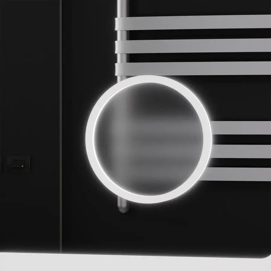Specchio rettangolare a LED, 120x80 cm, Souverain MotionGlow Marcello, sistema antiappannamento, orologio e termometro, lente d'ingrandimento cosmetica, specchi Marcello dimmerabili Titolo predefinito Alessandro Design