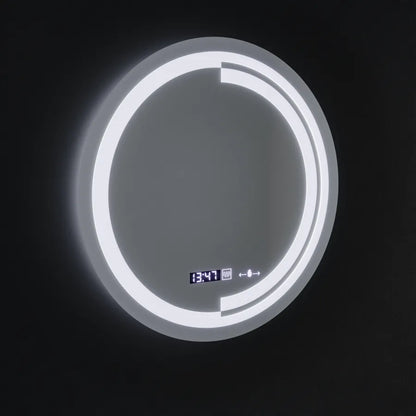 Specchio rotondo a LED, 60 cm, sensore MotionGlow Consuel Marcello, sistema antiappannamento, orologio e termometro, specchi dimmerabili Marcello Titolo predefinito Alessandro Design