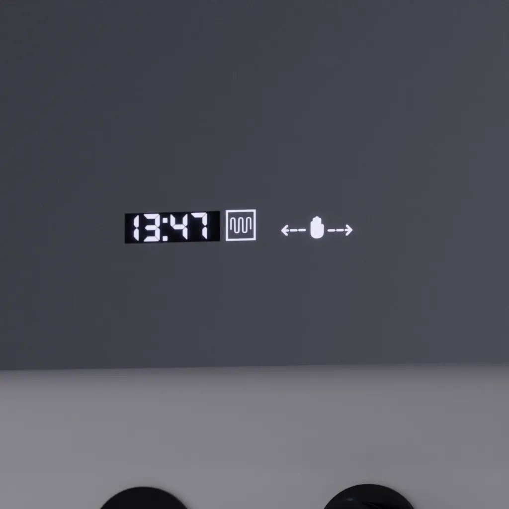Specchio rettangolare a LED, 80x60 cm, Precision MotionGlow Marcello, sistema antiappannamento, orologio e termometro, lente d'ingrandimento cosmetica, specchi Marcello dimmerabili Titolo predefinito Alessandro Design