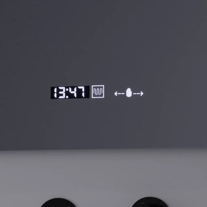 Specchio rettangolare a LED, 80x60 cm, Precision MotionGlow Marcello, sistema antiappannamento, orologio e termometro, lente d'ingrandimento cosmetica, specchi Marcello dimmerabili Titolo predefinito Alessandro Design