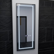 Specchio rettangolare a LED, 60x150 cm, sensore radar Bianca Marcello, sistema antiappannamento, orologio e termometro, Dimabila, Dressing Couture Dressing Mirrors Titolo predefinito Alessandro Design