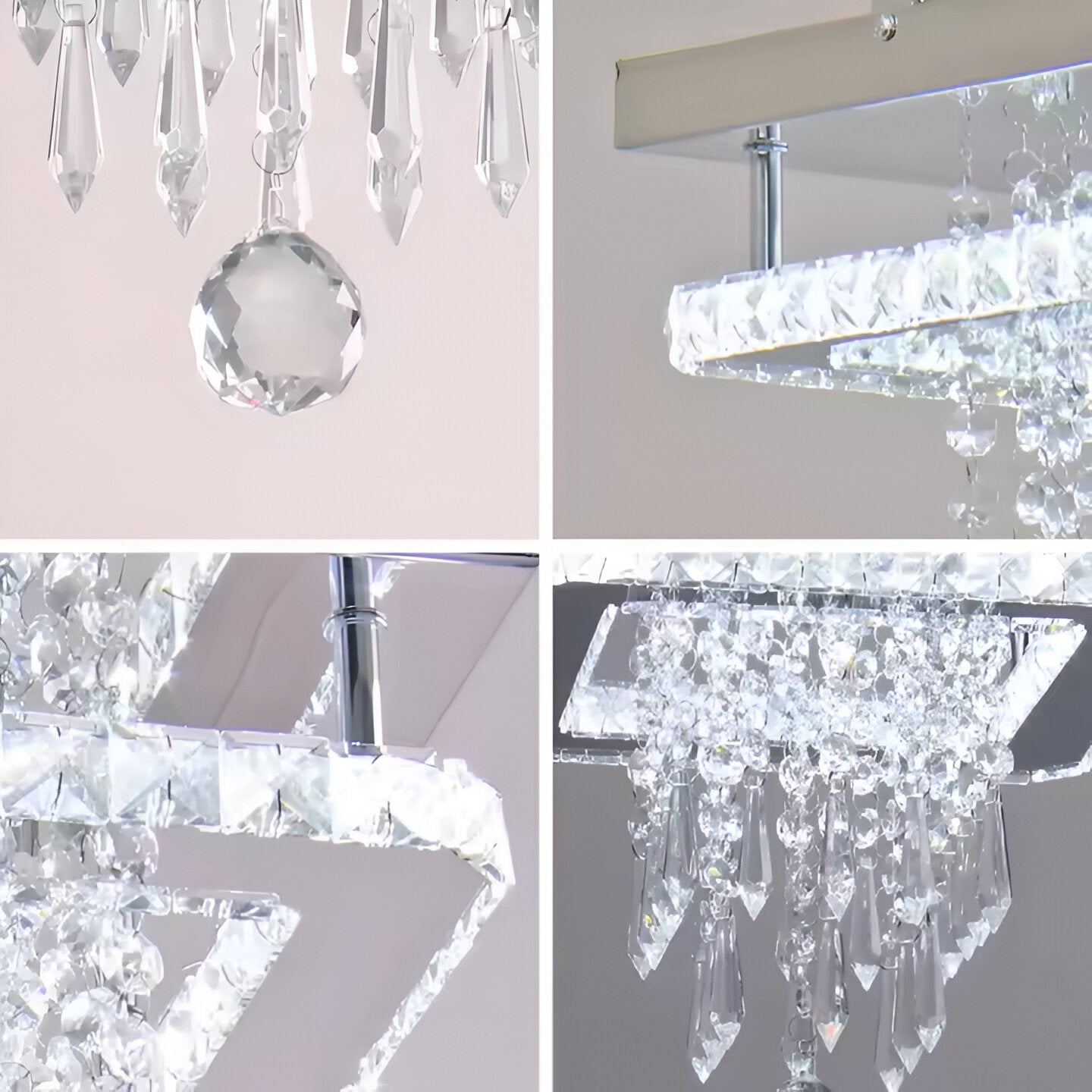 Alberico Lampadario LED Quadrato, 17W, Luce Fredda/Calda/Neutra, Cristallo, Cromo Lucido Lampadari Moderni Titolo predefinito Alessandro Design