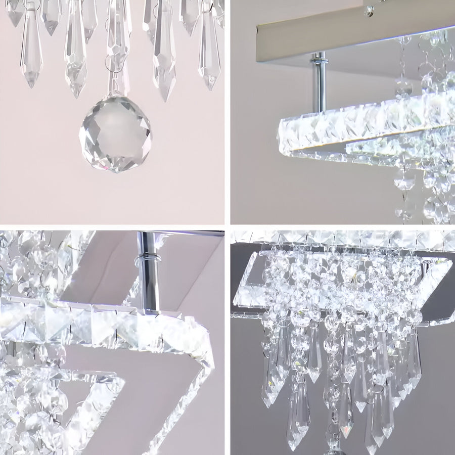 Alberico Lampadario LED Quadrato, 17W, Luce Fredda/Calda/Neutra, Cristallo, Cromo Lucido Lampadari Moderni Titolo predefinito Alessandro Design