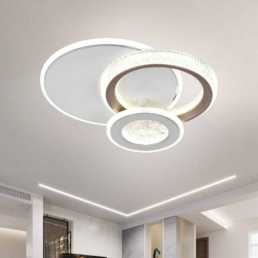 Lampadario LED NYXORA 44W, 3 Cerchi, Luce Fredda/Calda/Neutra, Lampadari LED Bianchi Titolo predefinito Alessandro Design