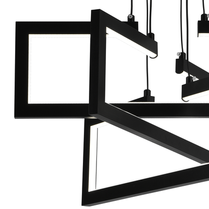 Lustra LED cu telecomanda ,Suspendata 71W, 3 Elemente, lumina Rece/Calda/Neutra, Dimabila, Inaltime Reglabila, Negru Lustre LED cu Telecomanda Default Title Alessandro Design