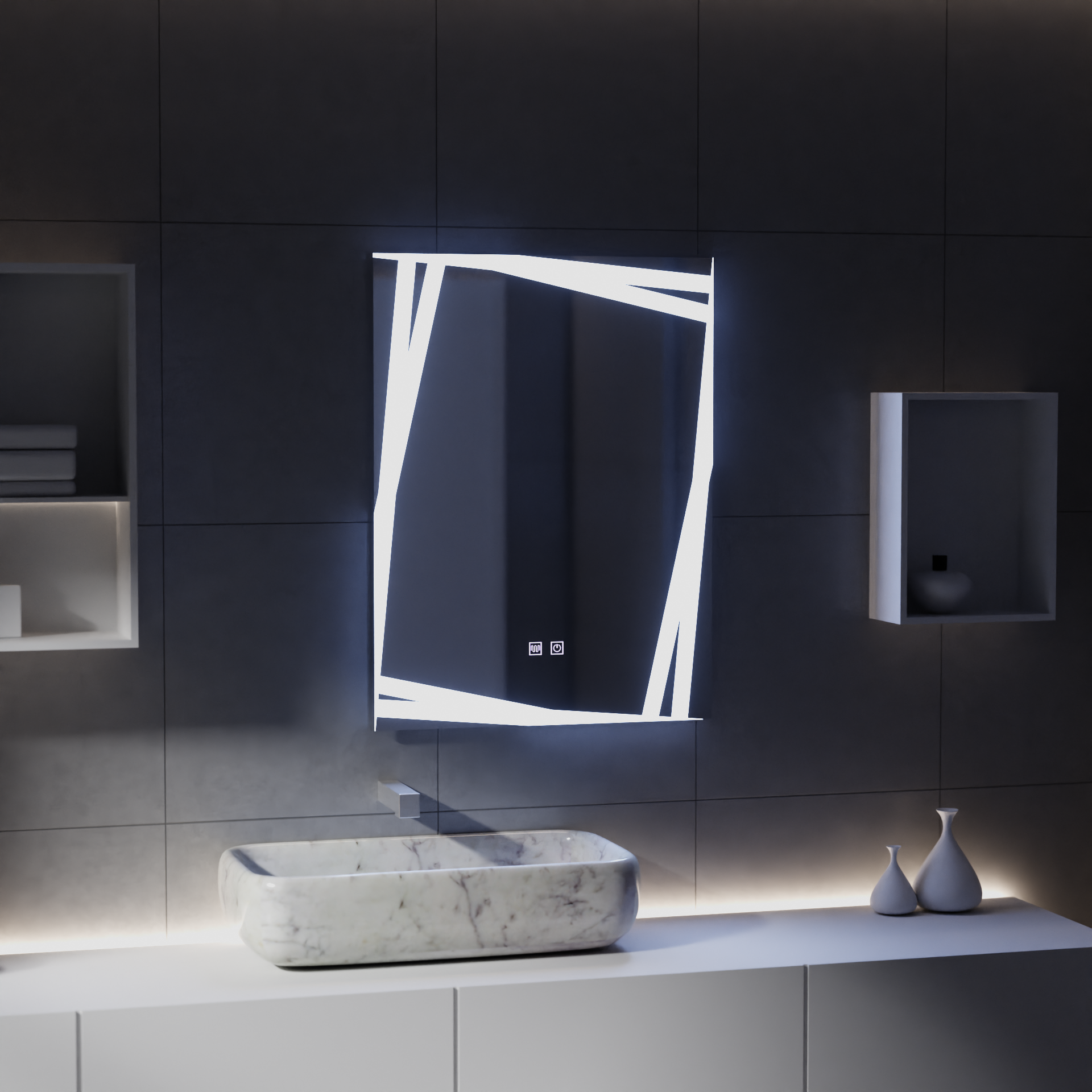 Specchio LED Touch Infinitum Demist System 60X80cm Specchi Korman E Titolo predefinito Alessandro Design