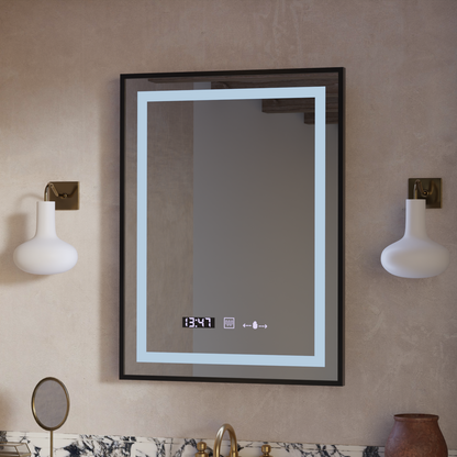 Oglinda LED Rectangulara, 50x70cm, Verite Majeste Noir Motion Glow Marcello, Sistem Dezaburire, Ceas & Termometru, Dimabila Oglinzi Marcello Default Title Alessandro Design