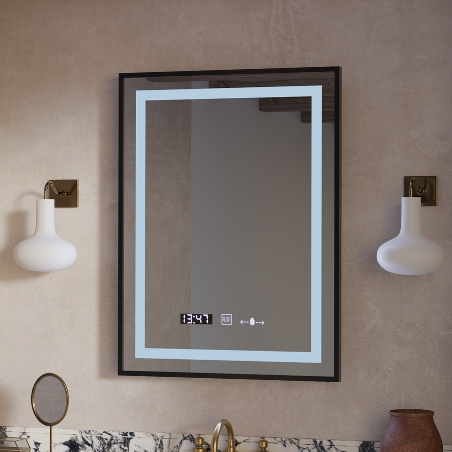 Oglinda LED Rectangulara, 50x70cm, Verite Majeste Noir Motion Glow Marcello, Sistem Dezaburire, Ceas & Termometru, Dimabila Oglinzi Marcello Default Title Alessandro Design