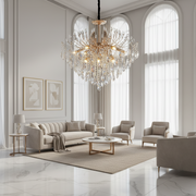 Candelabru Cristal PALERMO Regalis, 12x E14, Diametru 80cm, Auriu