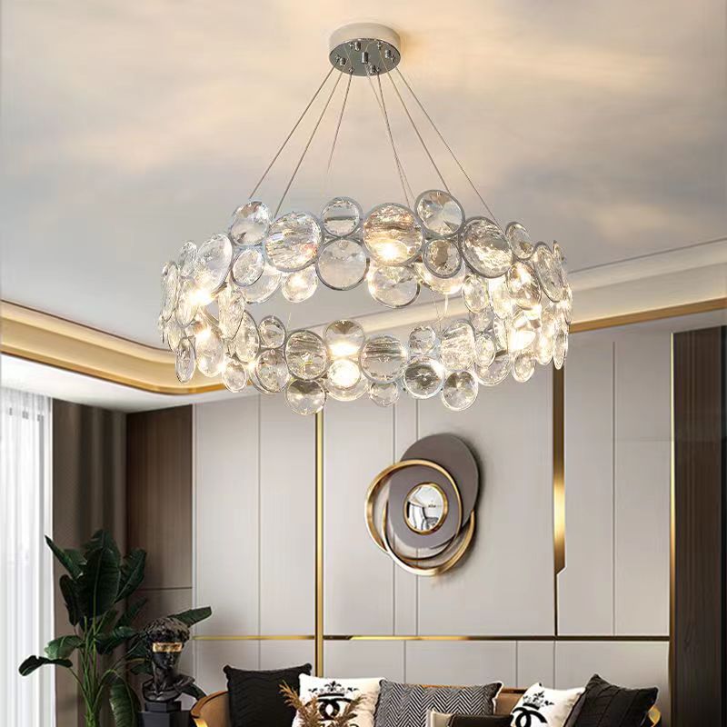 Lampadario in cristallo Angelica 6XE14 Argento, diametro 49 cm, altezza regolabile Lampadari moderni Titolo predefinito Alessandro Design