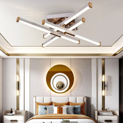 Lampadario LED con Telecomando LT178/4WH, 54W, 4 Elementi, Luce Fredda/Calda/Neutra, Dimmerabile, Bianco