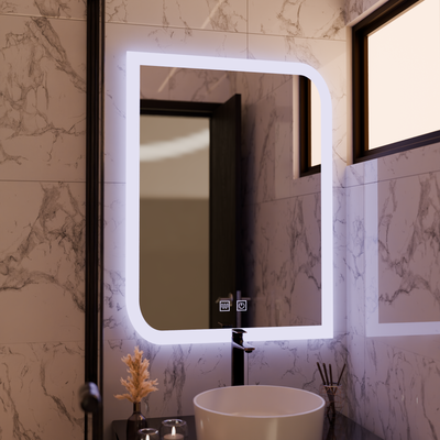 Oglinda LED CLARIVO Dreptunghiulara,  14W, 60X80cm, Touch, Sistem Dezaburire