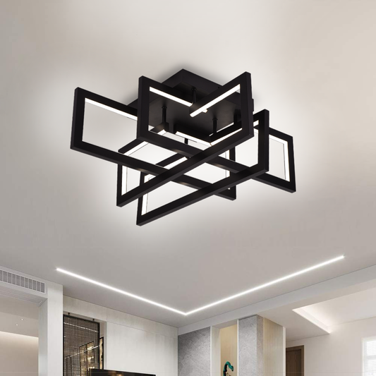 Lustra LED cu telecomanda 96W, 4 Elemente, lumina Rece/Calda/Neutra, Dimabila, Negru Lustre LED cu Telecomanda Default Title Alessandro Design