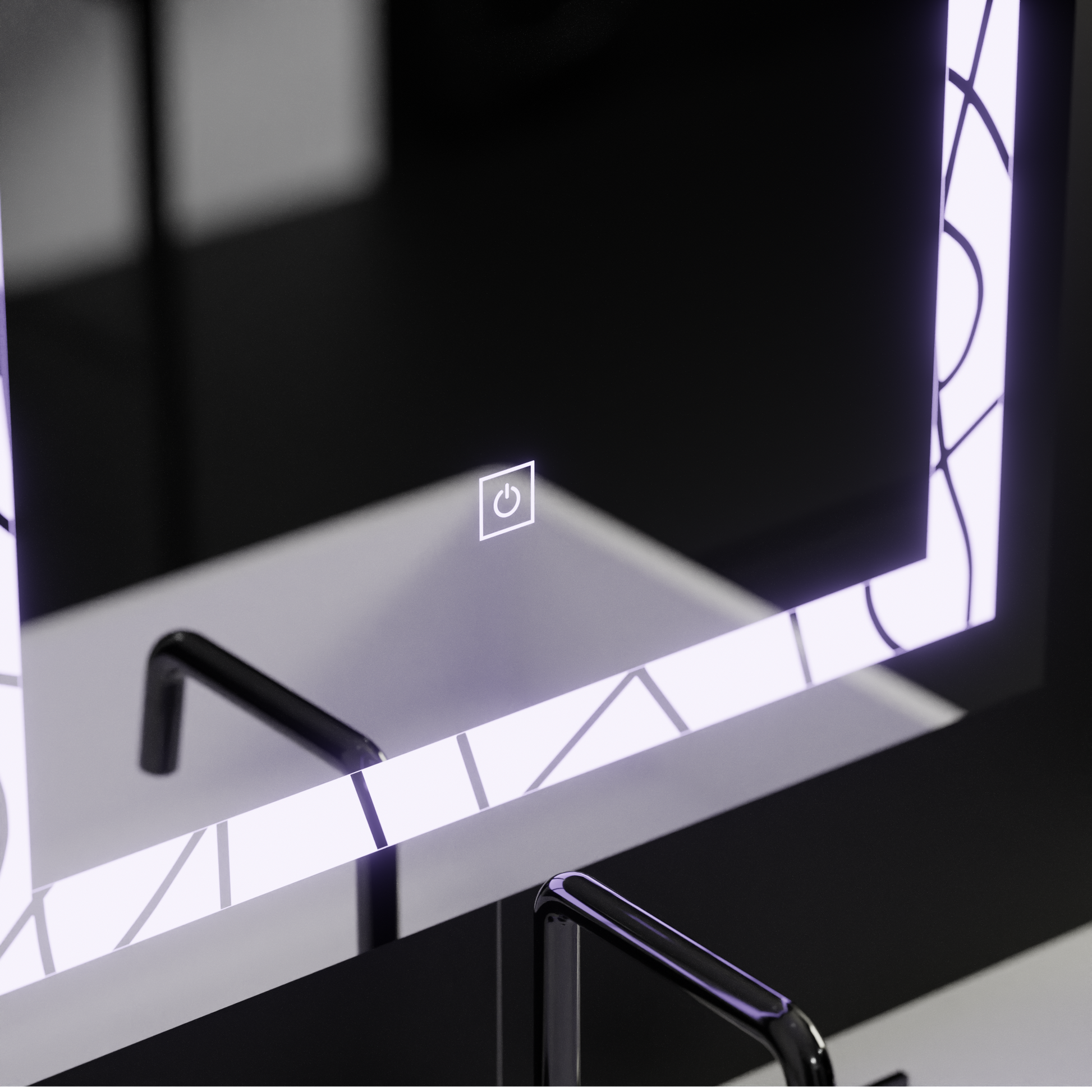 Specchio rettangolare a LED, 60x80 cm, Deco Frame Basic Touch Specchi Korman C Titolo predefinito Alessandro Design