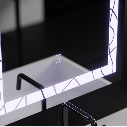 Specchio rettangolare a LED, 60x80 cm, Deco Frame Basic Touch Specchi Korman C Titolo predefinito Alessandro Design