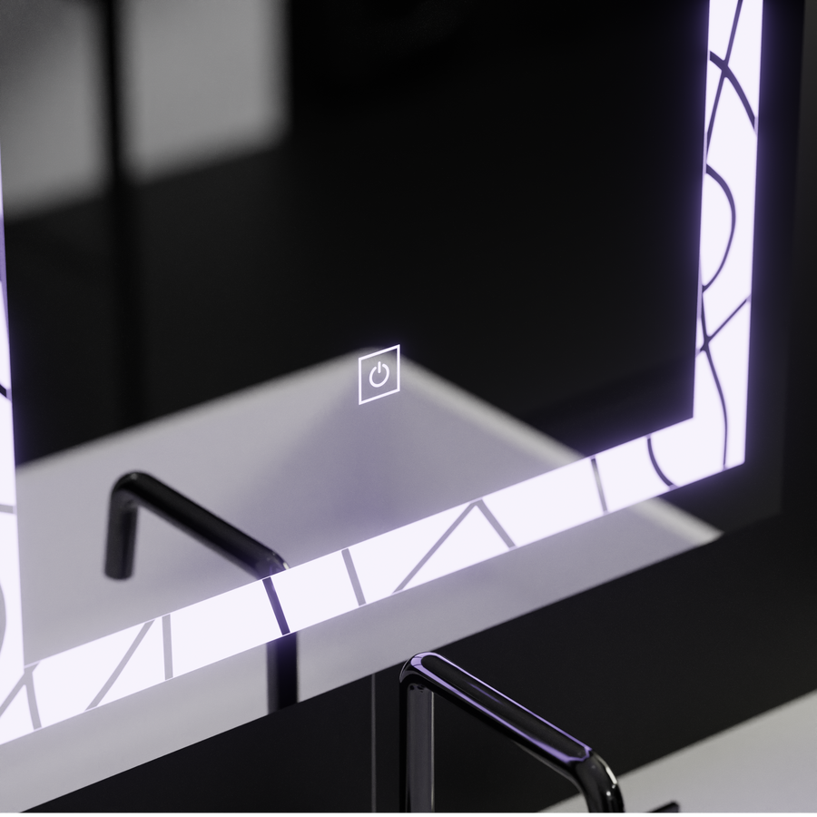 Specchio rettangolare a LED, 60x80 cm, Deco Frame Basic Touch Specchi Korman C Titolo predefinito Alessandro Design