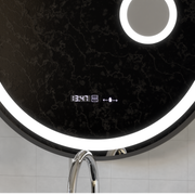 Specchio rotondo a LED, 11 W, 60 cm, sensore Micah Marcello MotionGlow, sistema antiappannamento, orologio e termometro, lente d'ingrandimento cosmetica, specchi Marcello dimmerabili Titolo predefinito Alessandro Design