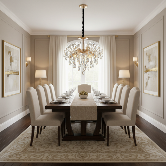 Lampadario in Cristallo PALERMO Eleganza 5xE14, Diametro 50cm, Oro