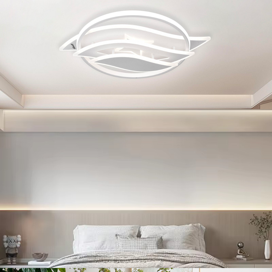 Lampadario a LED con telecomando JARRIA 52W, Luce Fredda/Calda/Neutra/RGB, Dimmerabile, Lampadario a LED Bianco con telecomando Titolo predefinito Alessandro Design