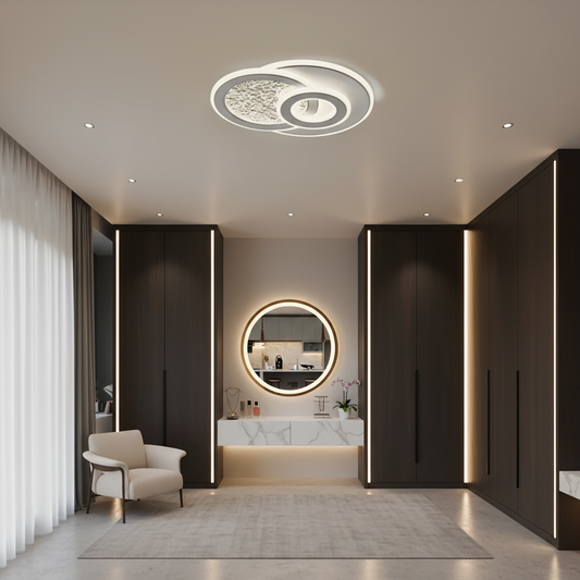 KOMPACTO Lampadario LED 47W, 3 Cerchi, Luce Fredda/Calda/Neutra, Lampadari LED Bianchi Titolo predefinito Alessandro Design