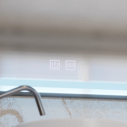 Specchio rettangolare a LED 90x75 cm EDGE Touch Demister System, specchi con cornice nera Korman E Titolo predefinito Alessandro Design