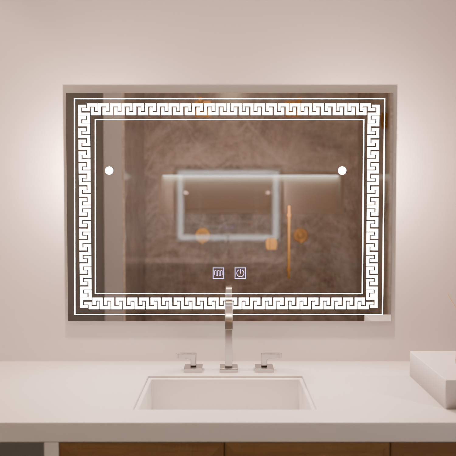 Oglinda LED Rectangulara 80x60 Touch Volta Sistem Dezaburire Oglinzi Korman E Default Title Alessandro Design