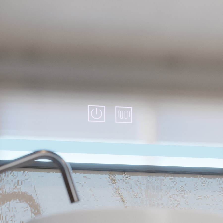 Specchio rettangolare a LED 100x65 cm EDGE Touch Demister System, specchi con cornice nera Korman E Titolo predefinito Alessandro Design
