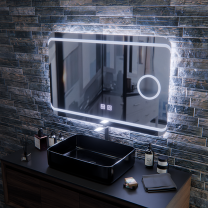 Specchio LED E30S/65X45, Funzione Touch e Disappannamento, Luce Cosmetica, 65x45cm, Luce Fredda 6000K Specchi Korman E Titolo predefinito Alessandro Design
