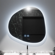 Specchio organico a LED 60x60 cm, Duna Touch, sistema Demister, dimmerabile