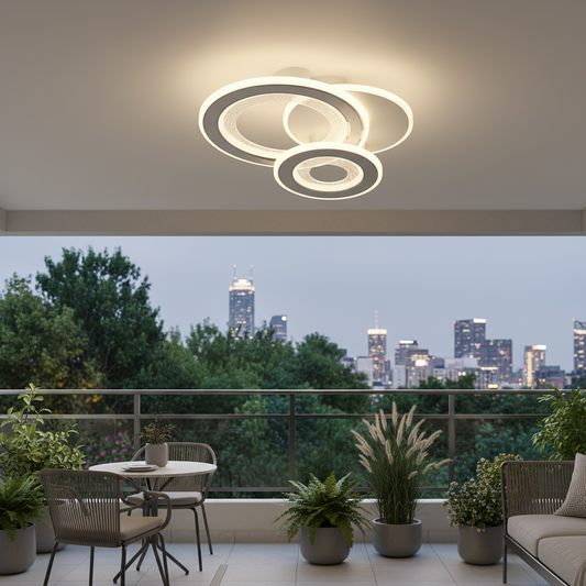 Lampadario LED 53W, 3 Cerchi, Luce Fredda/Calda/Neutra, Lampadari LED Bianchi Titolo predefinito Alessandro Design