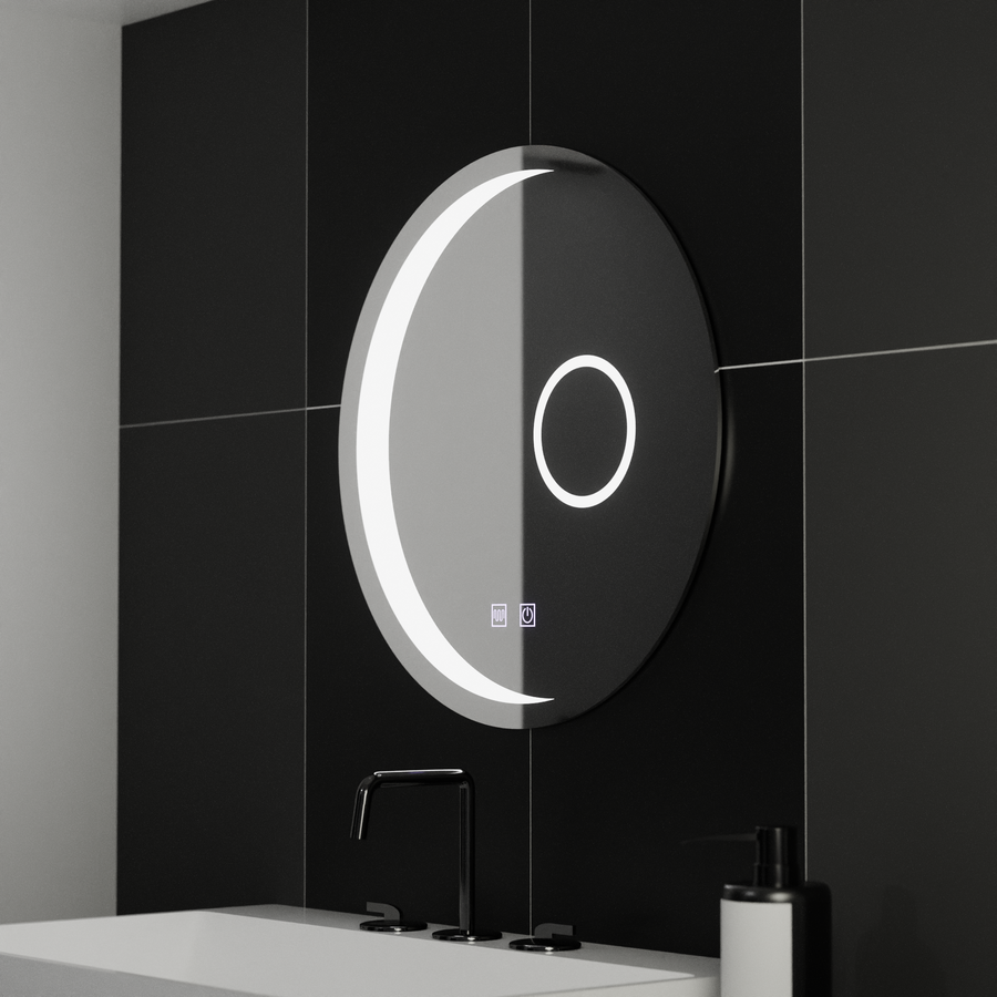Specchio rotondo a LED, 60 cm, Orbis Touch, sistema Demister, specchi dimmerabili Korman E Titolo predefinito Alessandro Design