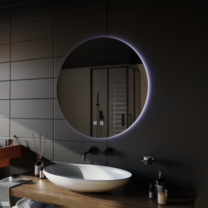 Specchio rotondo a LED, 70 cm, Isolda, Touch, Sistema Demister Specchi Korman E Titolo predefinito Alessandro Design