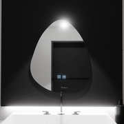 Specchio organico LED 80x60cm, Fluido Touch, Sistema Demister, Dimmerabile