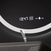 Specchio rotondo a LED, diametro 50 cm, Celeste MotionGlow Marcello, sistema antiappannamento, orologio e termometro, dimmerabile, luce calda neutra fredda 3000K/4000K/6000K Marcello Mirrors Titolo predefinito Alessandro Design