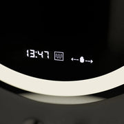 Specchio rotondo a LED, 60 cm, Celeste MotionGlow Marcello, sistema antiappannamento, orologio e termometro, dimmerabile, luce calda neutra fredda 3000K/4000K/6000K Marcello Mirrors Titolo predefinito Alessandro Design